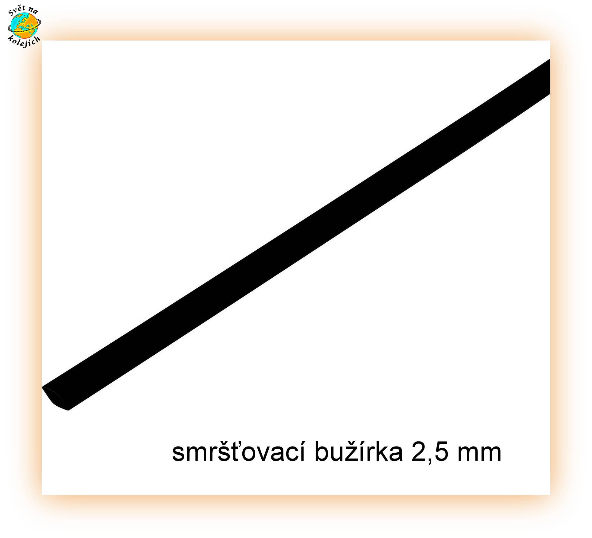 SMRŠŤOVACÍ BUŽÍRKA ČERNÁ ø 2,5mm, 1 m