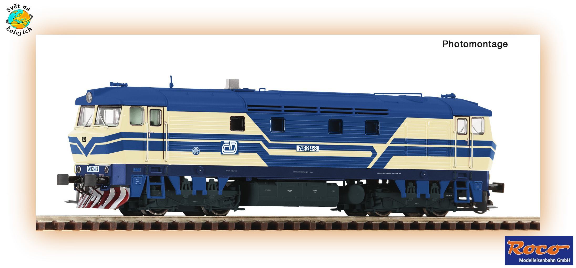 ROCO 7390026 TT - DIESELOVÁ LOKOMOTIVA "BARDOTKA" 749 214-3, ČD  DIGITÁL ZVUK 