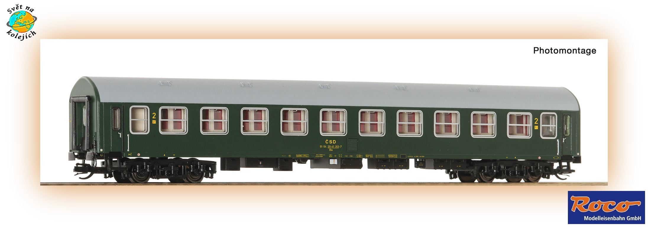 ROCO 6280041 TT - OSOBNÍ VŮZ 2.třídy Ba Y/B-70 (druhé číslo), ČSD