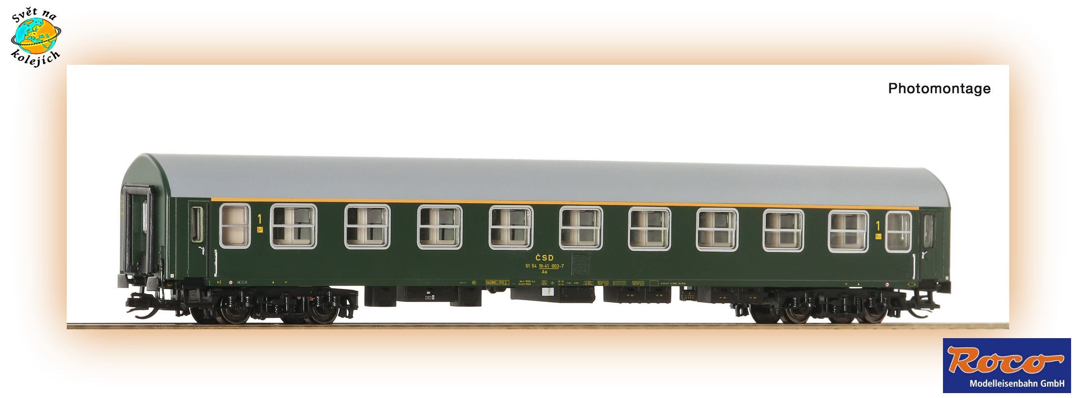 ROCO 6280039 TT - OSOBNÍ VŮZ 1.třídy Aa Y/B-70, ČSD