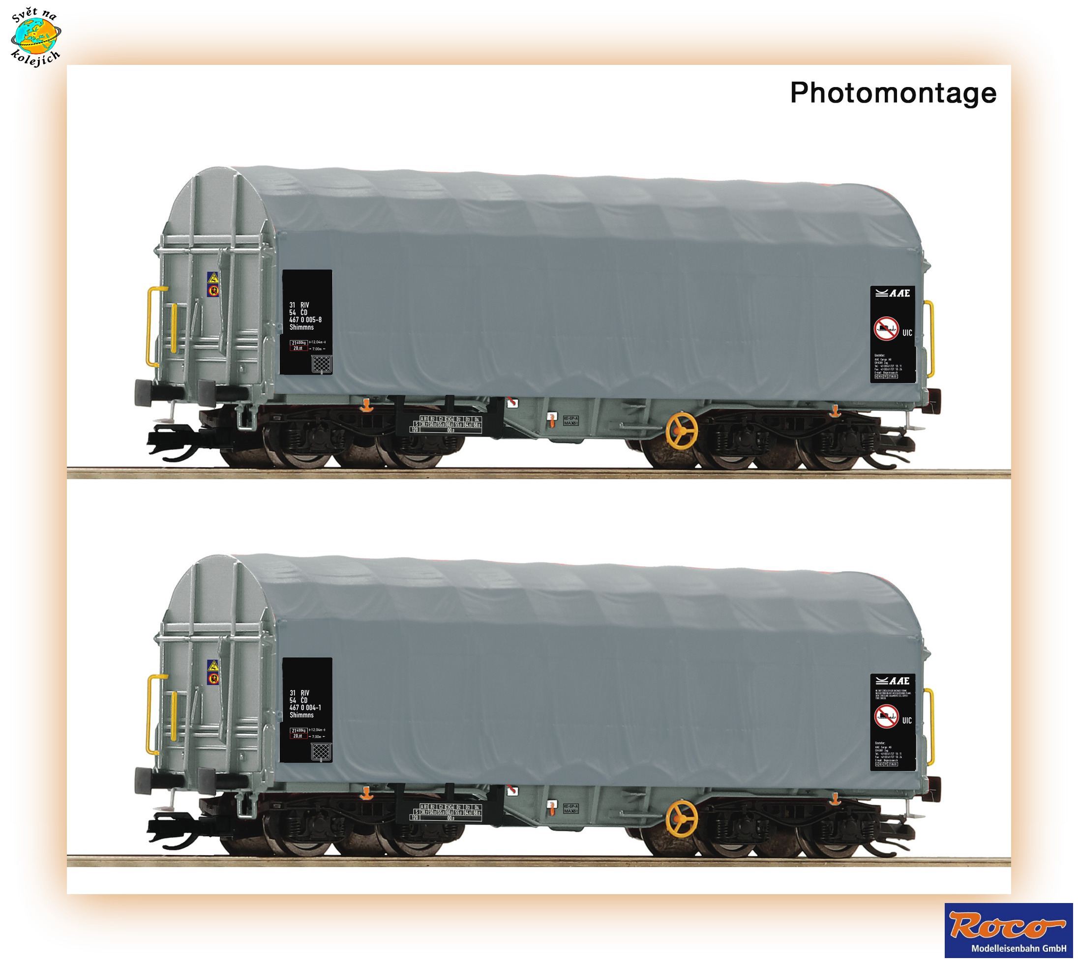 ROCO 6680025 TT - SET NÁKLADNÍCH VOZŮ typu Shimmns, ČD