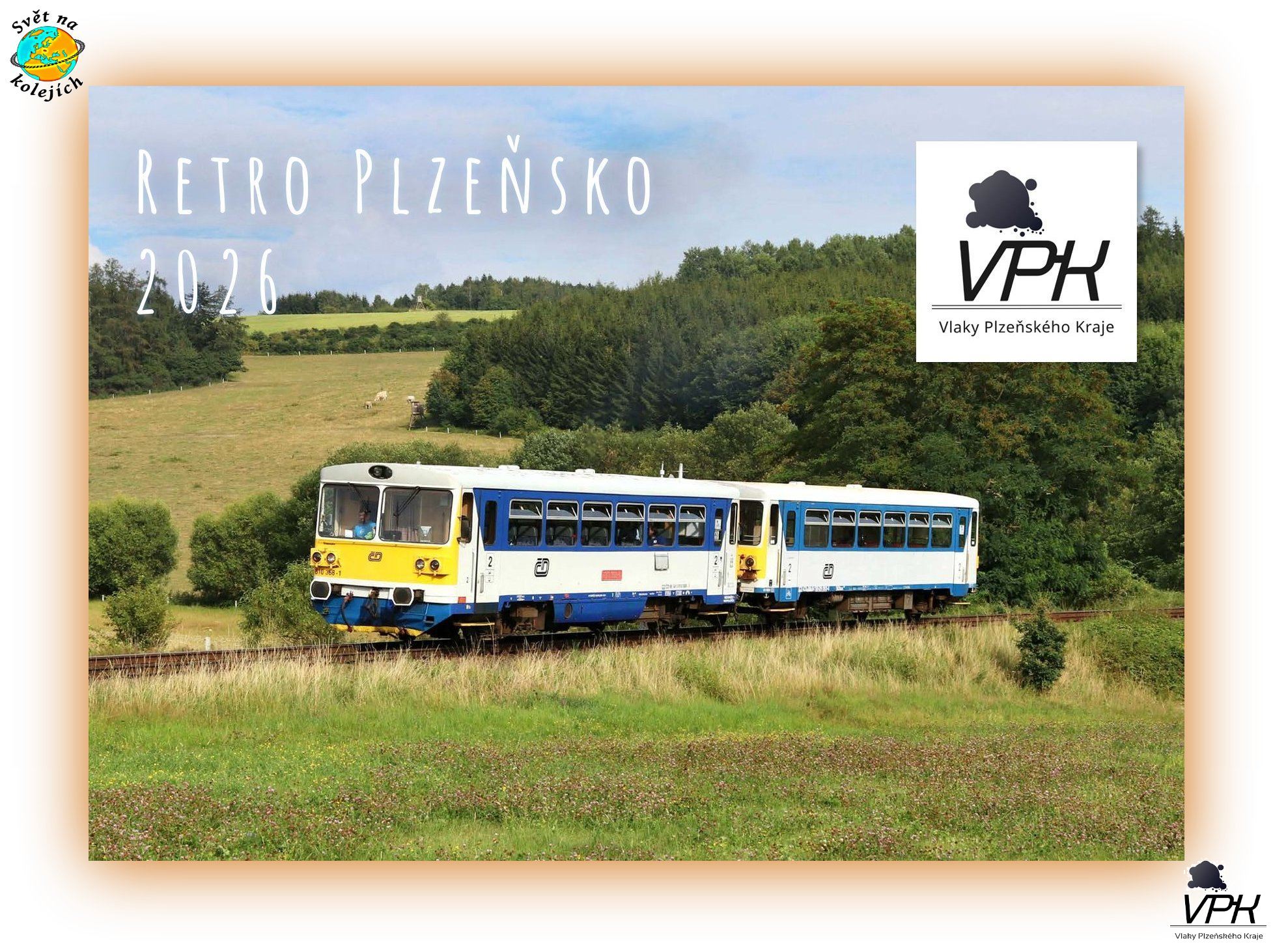 KALENDÁŘ "VPK 002" -  ŽELEZNICE PLZEŇSKÉHO KRAJE "RETRO PLZEŇSKO" 2026