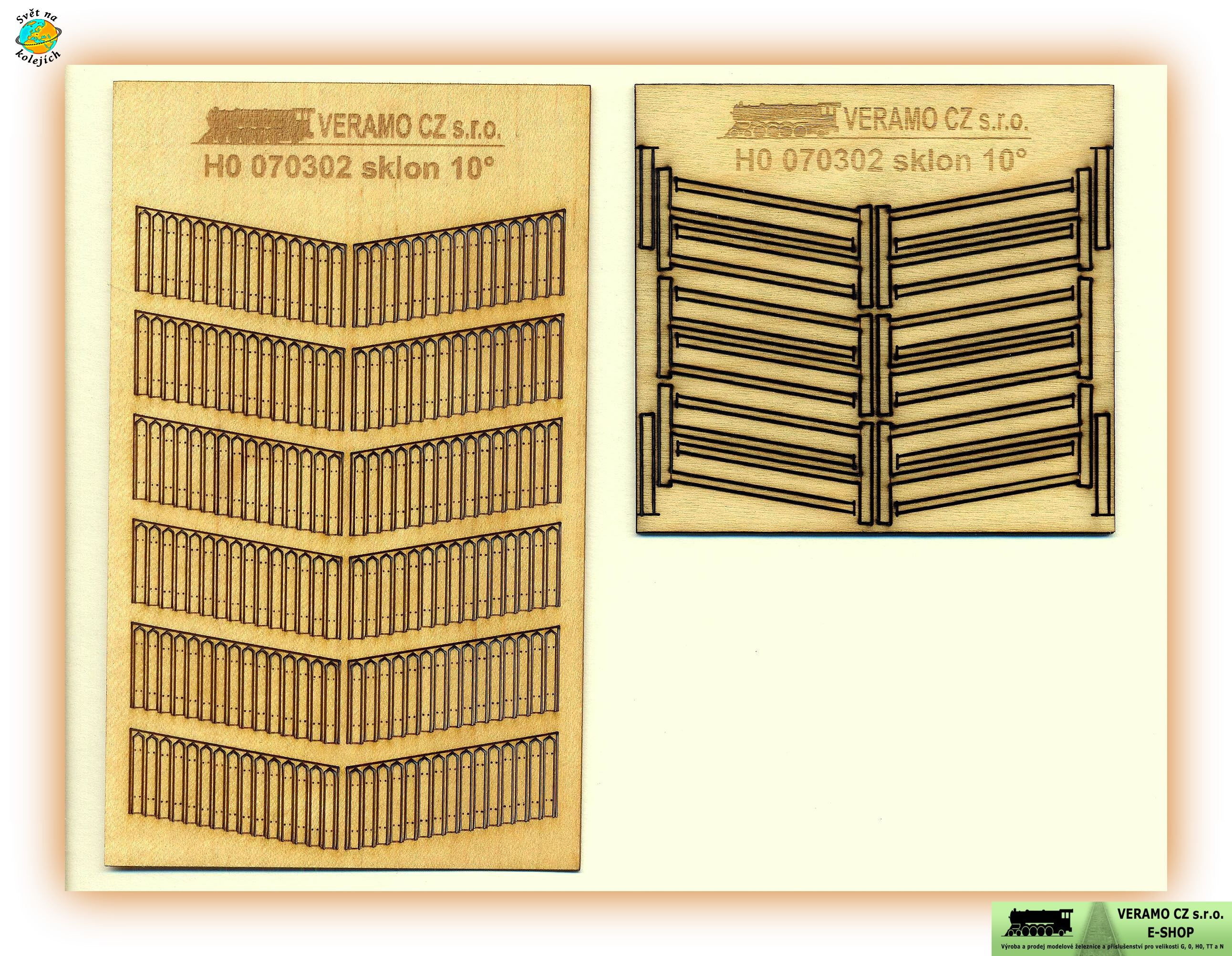 VERAMO HO 070302 - DŘEVĚNÝ PLOT SKLON 10°