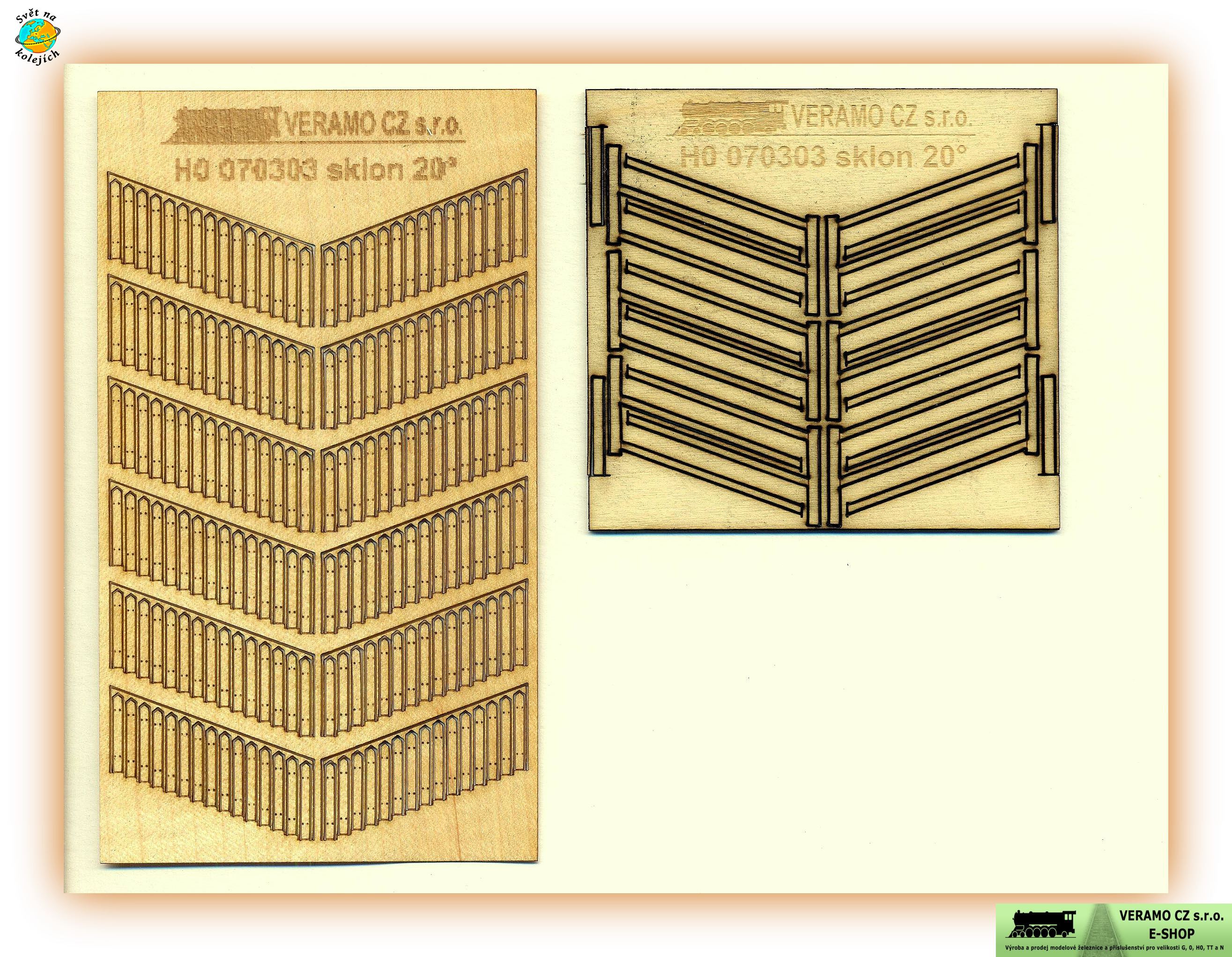 VERAMO HO 070303 - DŘEVĚNÝ PLOT SKLON 20°