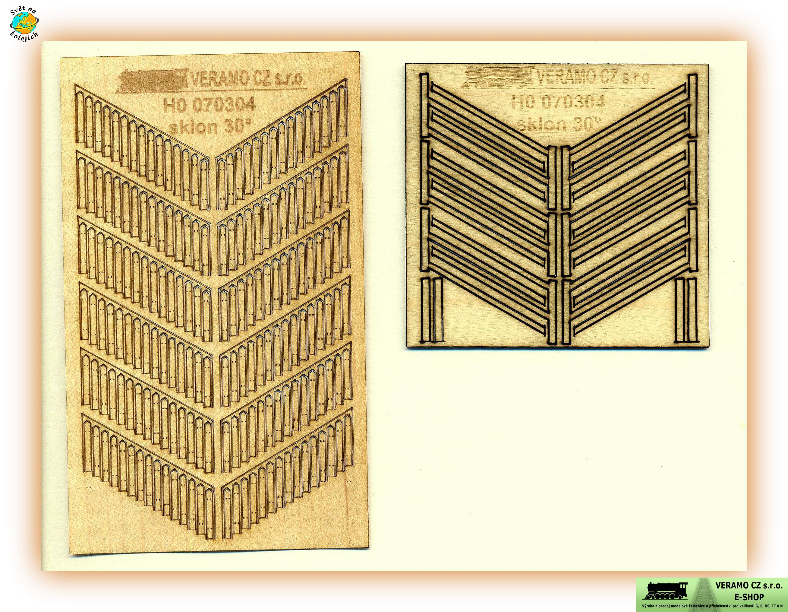 VERAMO HO 070304 - DŘEVĚNÝ PLOT SKLON 30°