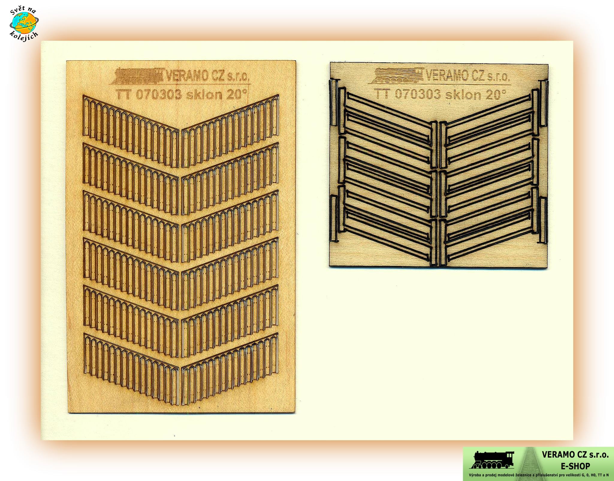 VERAMO TT 070303 - DŘEVĚNÝ PLOT SKLON 20°