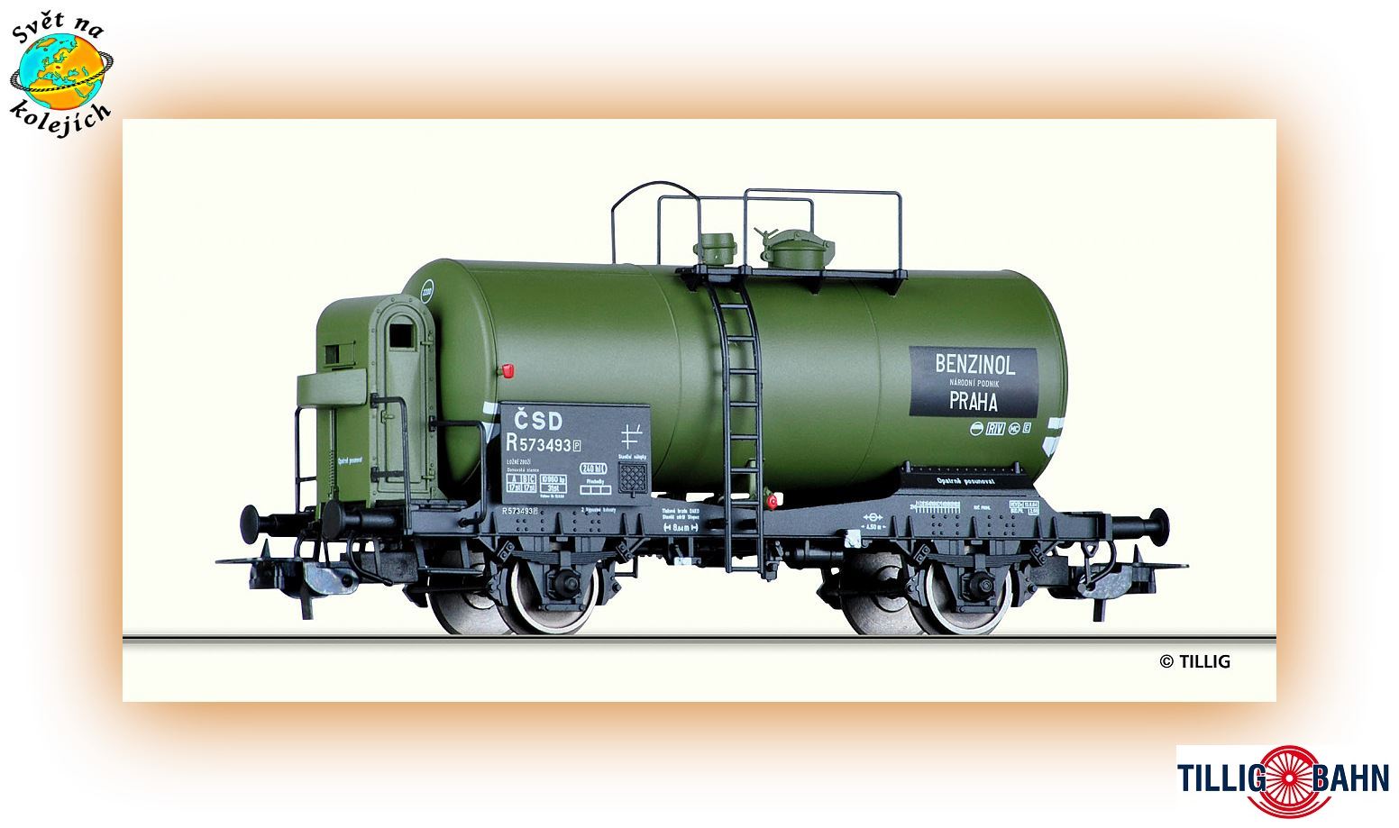 TILLIG 76713 H0 - KOTLOVÝ VŮZ R  " BENZINOL “, ČSD