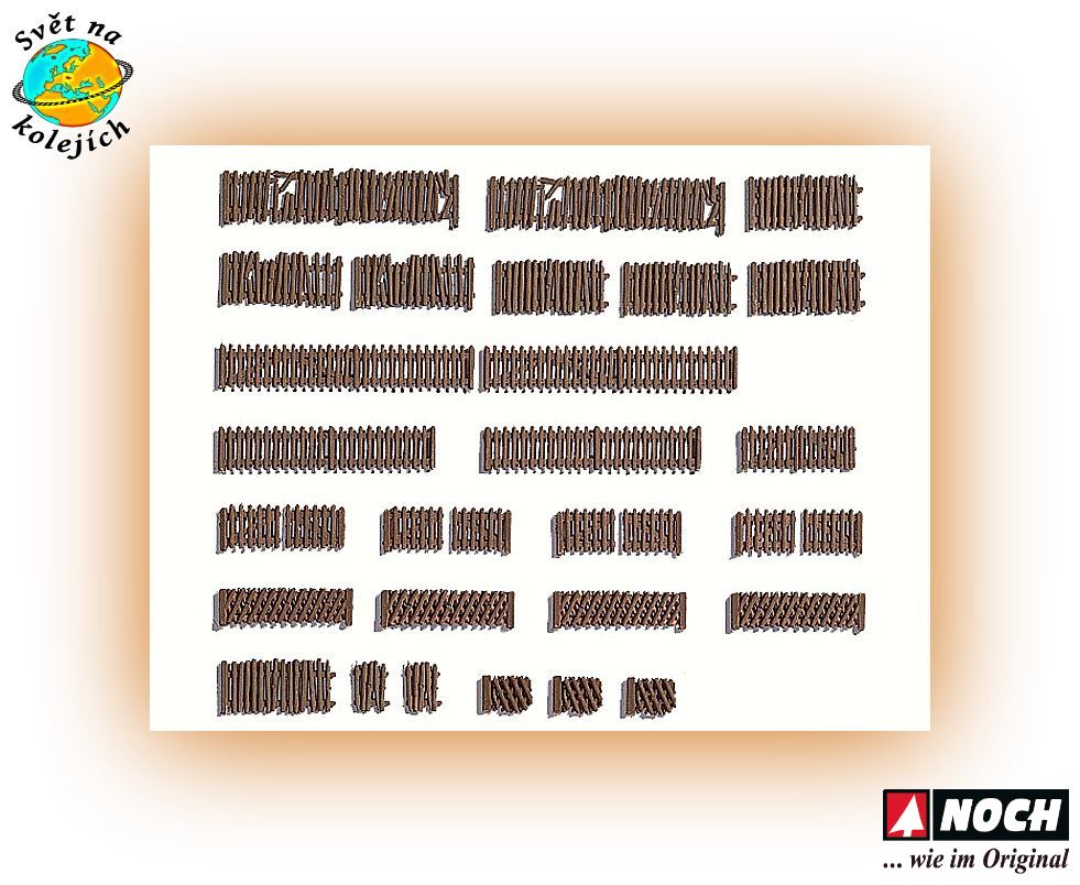 NOCH 43096 TT - SET ZAHRADNĆH PLOTŮ, 270 cm
