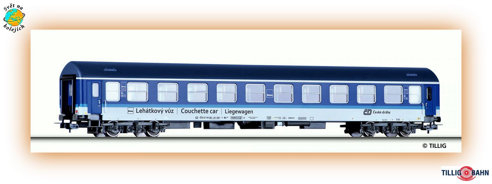 TILLIG 74886 HO - LEHÁTKOVÝ VŮZ 2.Tř Typ Y/B 70, ČD