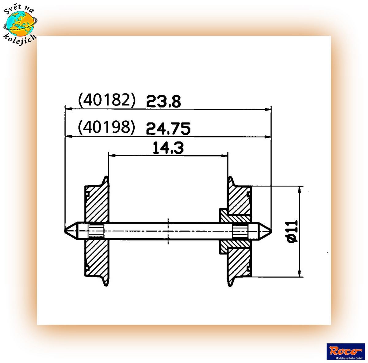 ROCO 40198 HO - DVOJKOLÍ  Ø11 mm