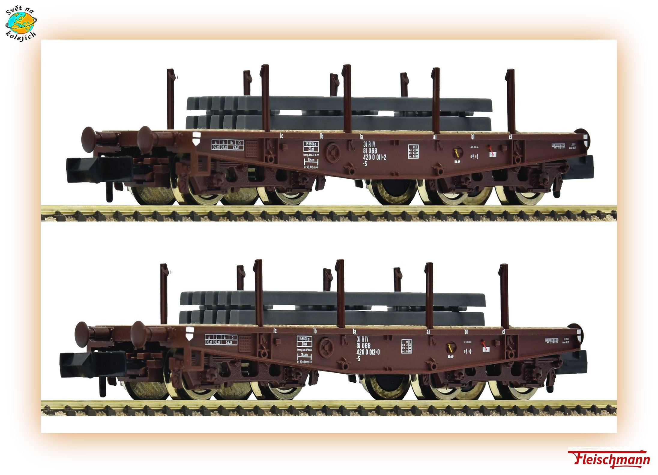 FLEISCHMANN 6660135 N - SET NÁKLADNÍCH VOZŮ S NÁKLADEM, ÖBB