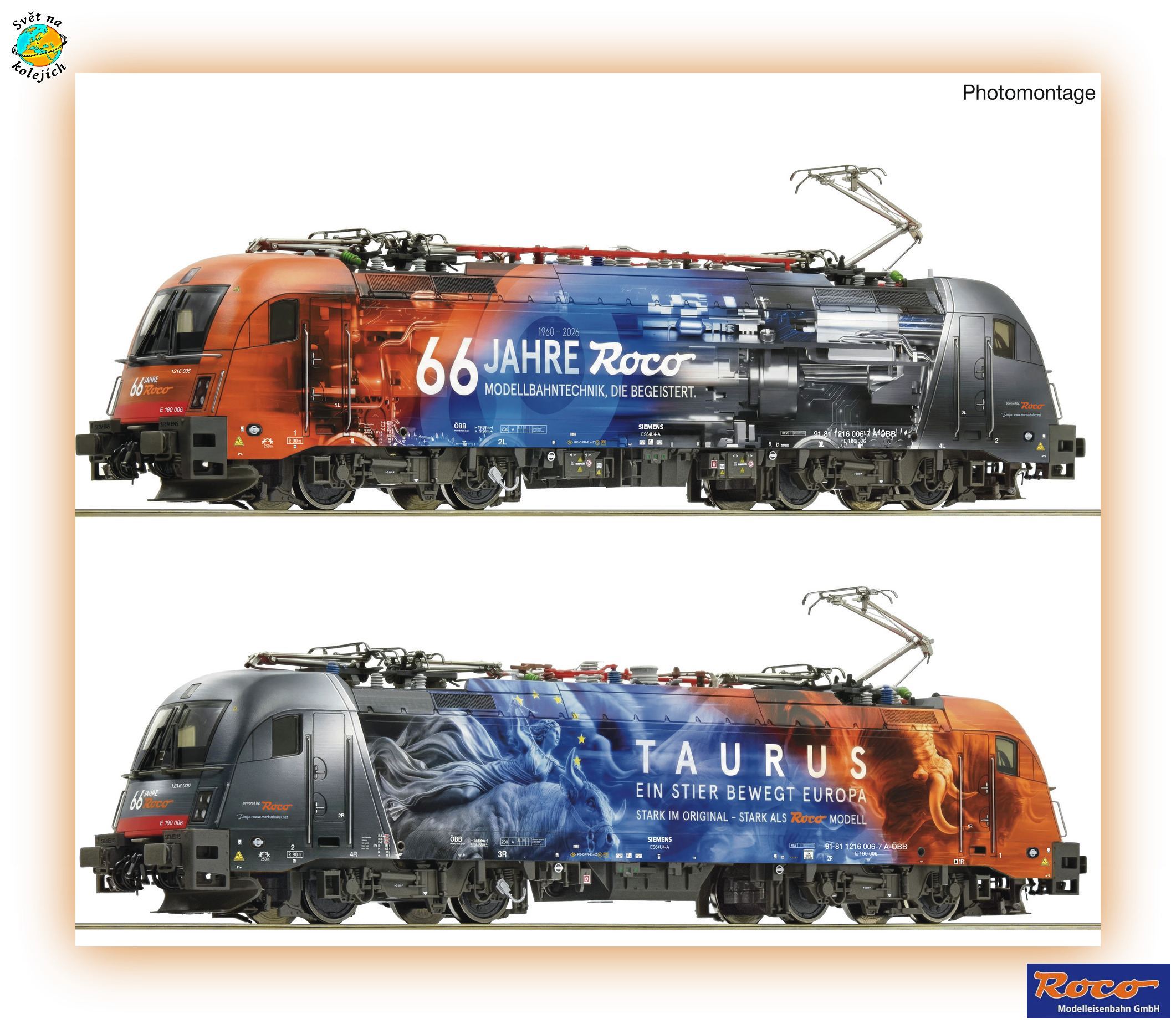 ROCO 7510103 H0 - ELEKTRICKÁ LOK.1216 006-7 "66 Jahre ROCO", ÖBB DIGITÁL ZVUK