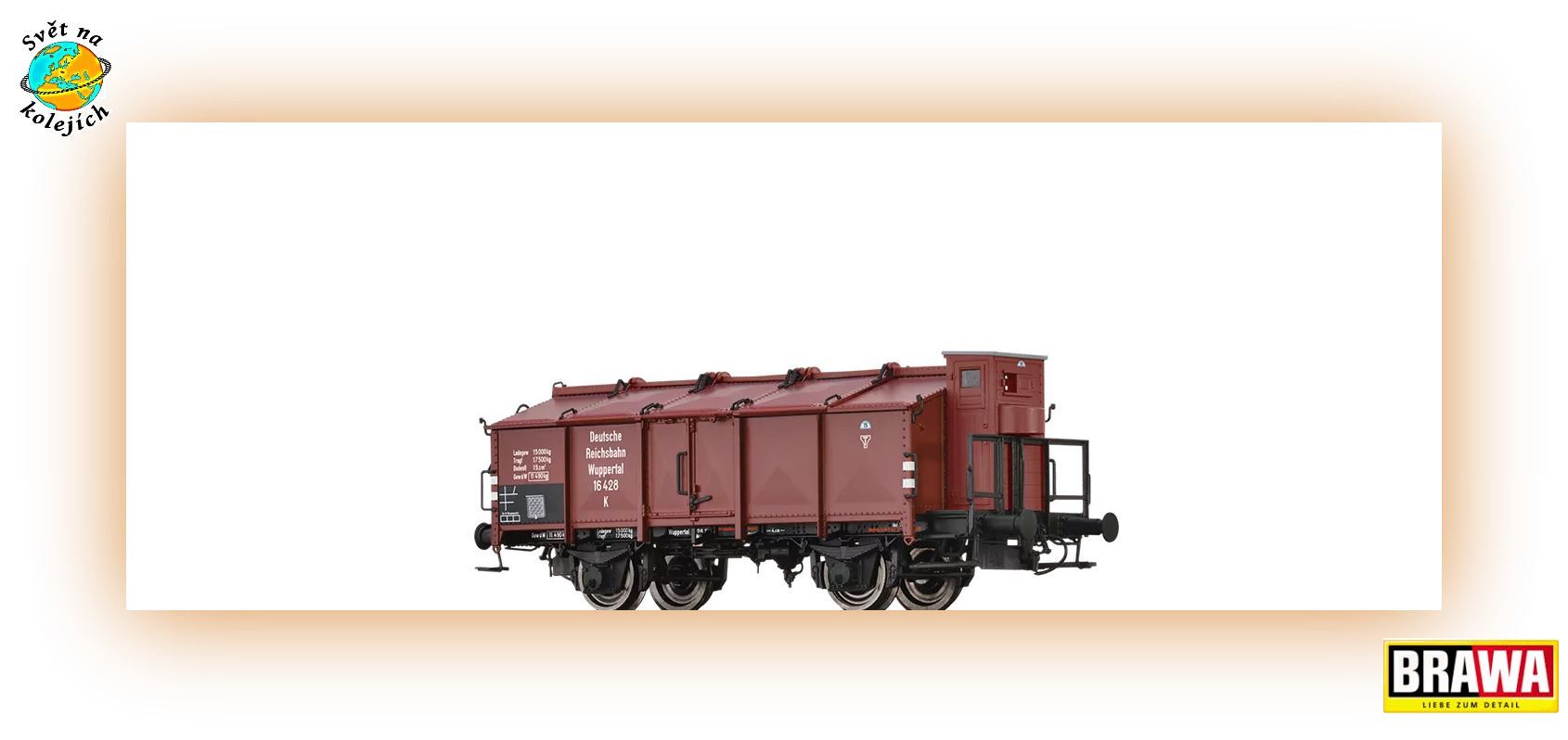 BRAWA 50551 H0 - NÁKLADNÍ  VŮZ typu K s BRZDAŘSKOU BUDKOU, DRG