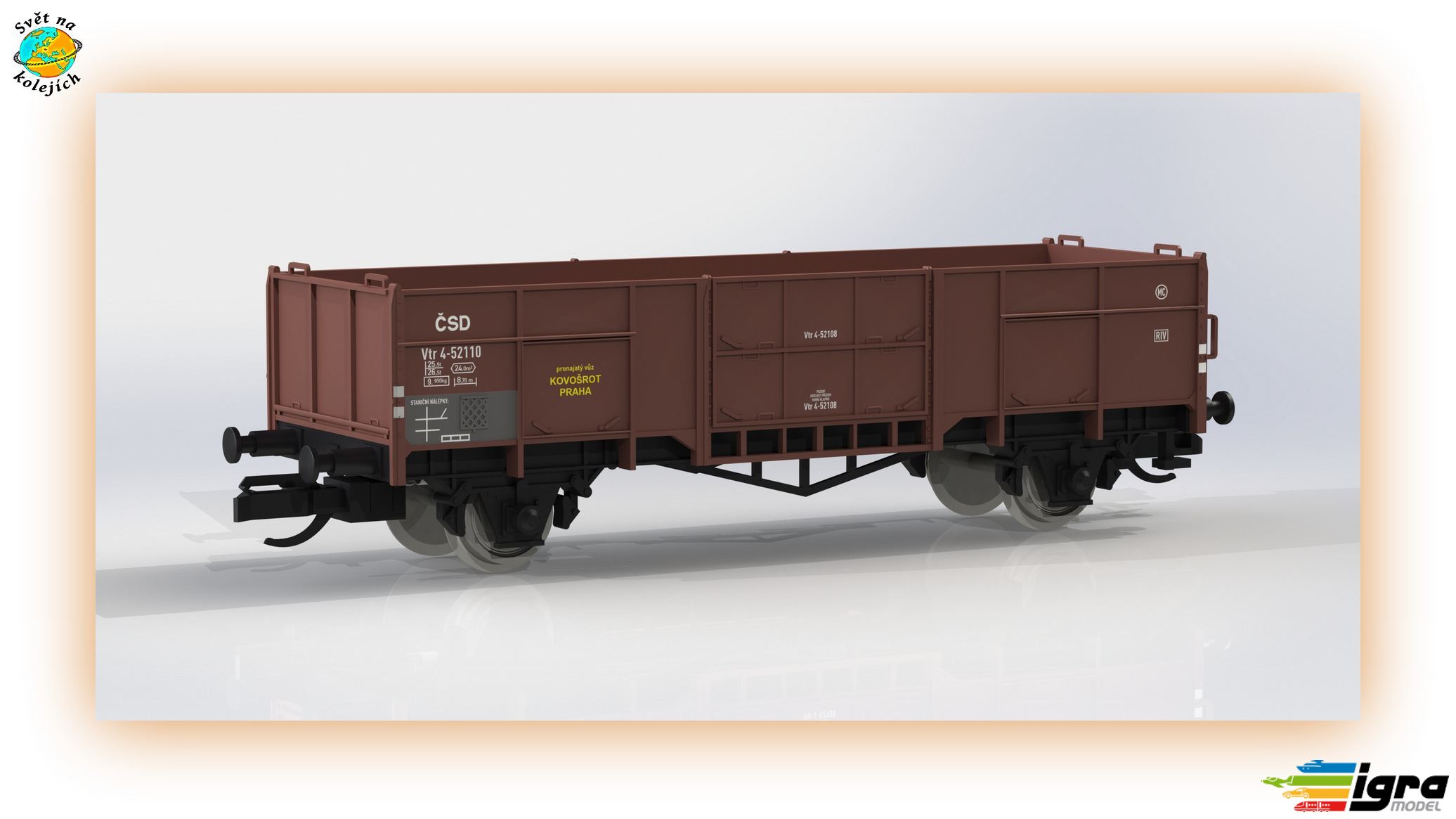 IGRA 96600018 TT - NÁKLADNÍ VŮZ Vtr "KOVOŠROT PRAHA", ČSD