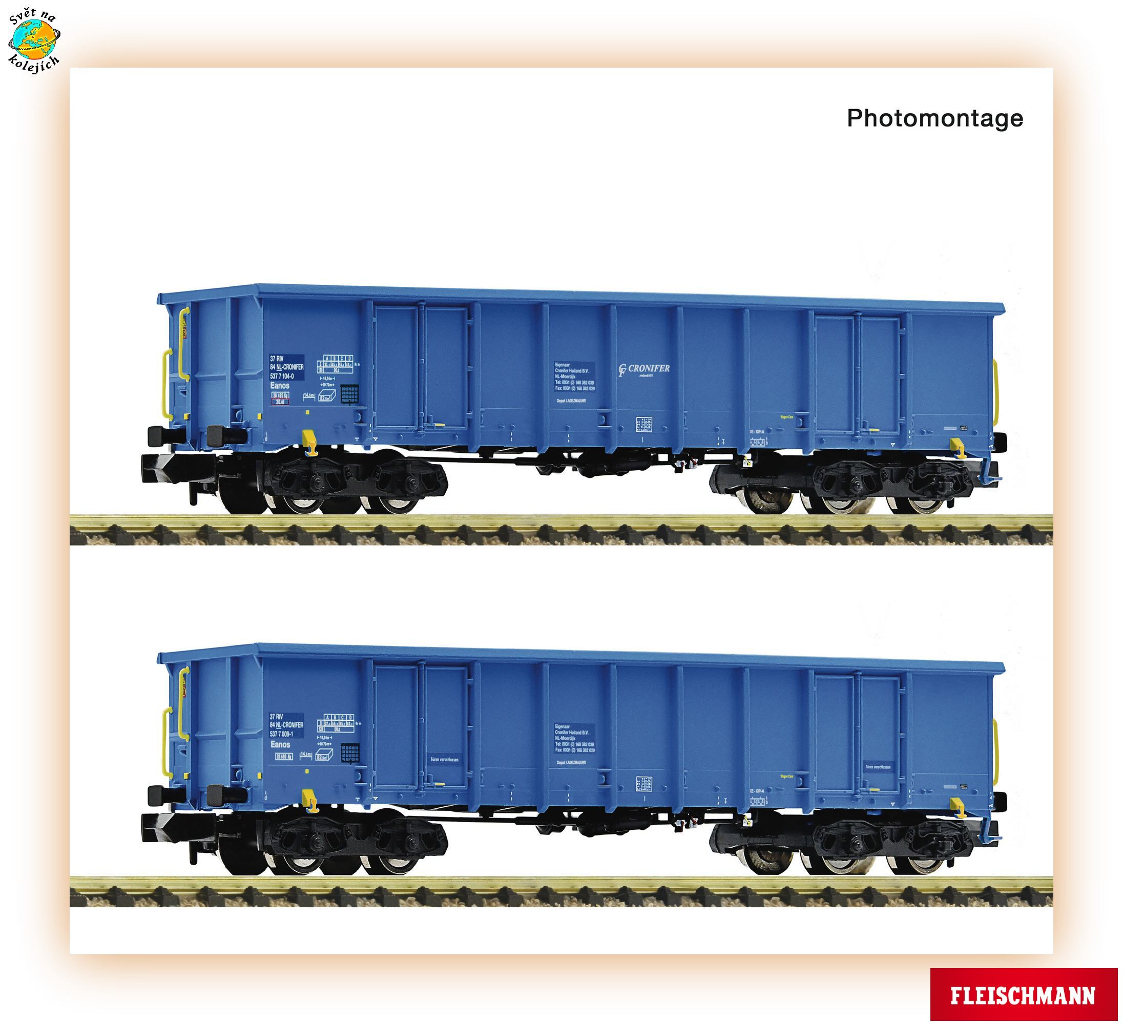 FLEISCHMANN 6660095 N - SET NÁKLADNÍCH VOZŮ typu Eanos, CRONIFER
