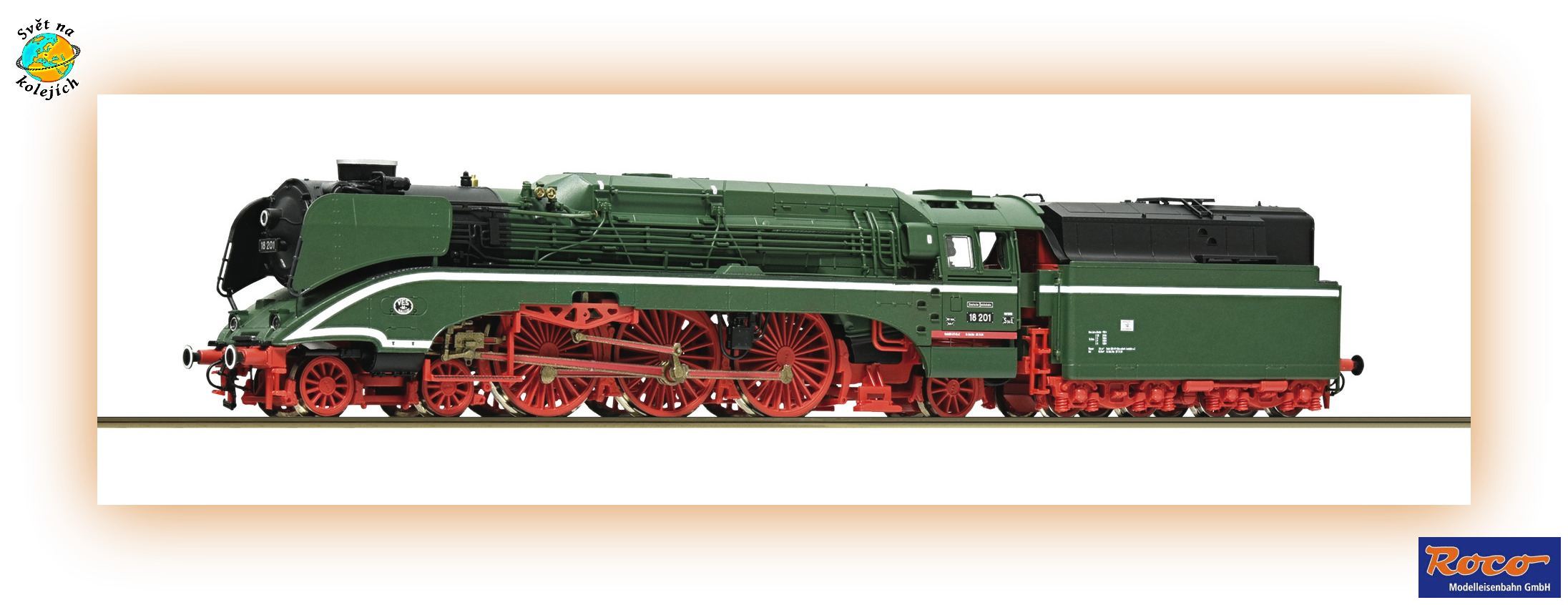 ROCO 7180017 TT - PARNÍ LOKOMOTIVA 18 201, DR