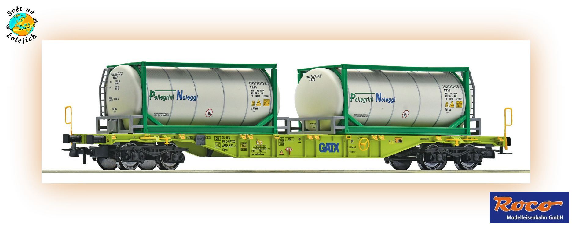 ROCO 6600279 H0 - KONTEJNEROVÝ VŮZ Sgns, GATX
