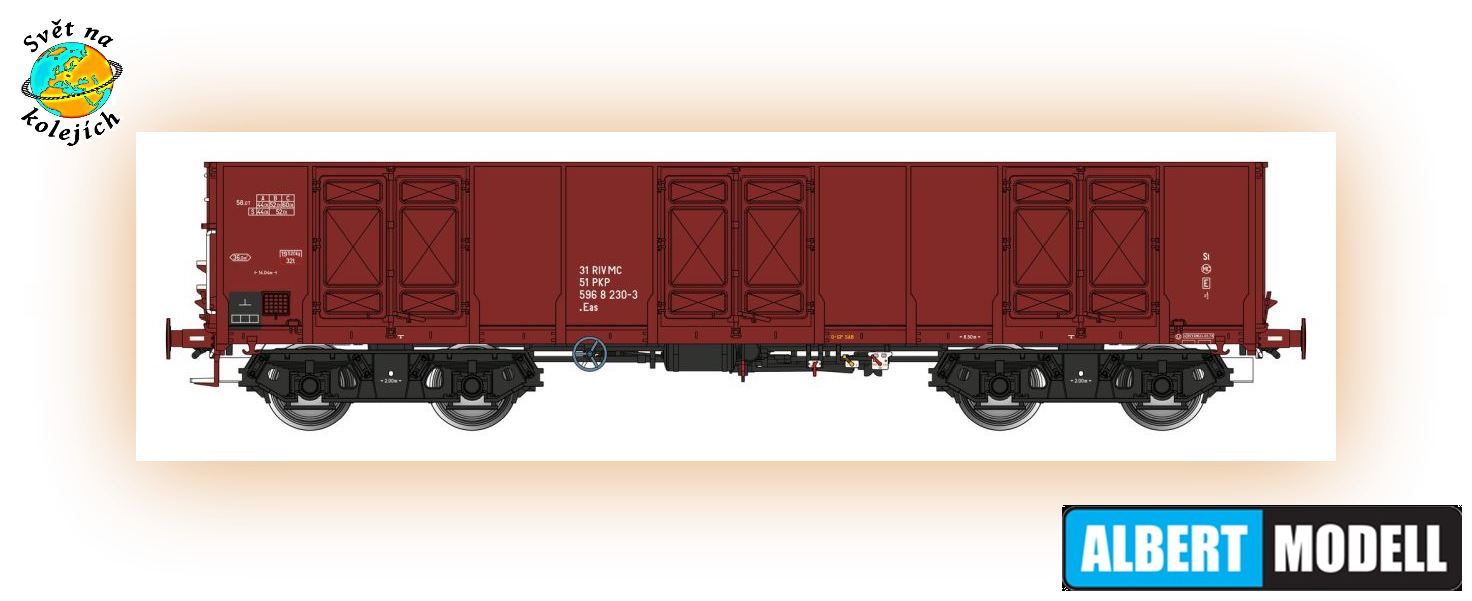 ALBERT MODELL 596015 H0 - NÁKLADNÍ  VŮZ Eas, PKP