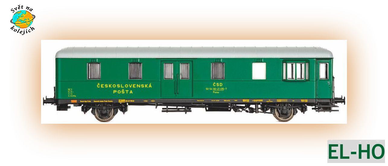 EL-HO 260352 H0 - SLUŽEBNÍ VŮZ Dsd  "RYBÁK" IV.EPOCHA, ČSD DIGITÁLNÍ OSVĚTLENÍ