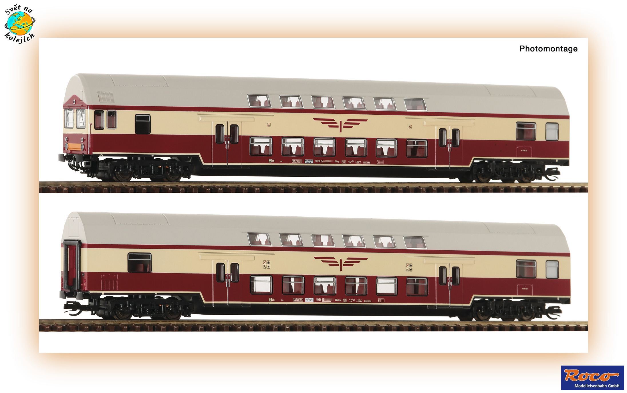 ROCO 6280045  TT - SET OSOBNÍCH PATROVÝCH VOZŮ DBmq + DBmu "SPUTNIK", DR