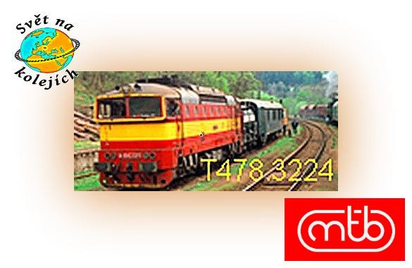 MTB T478 3224 N - DIESELOVÁ LOKOMOTIVA T478 3224, ČSD