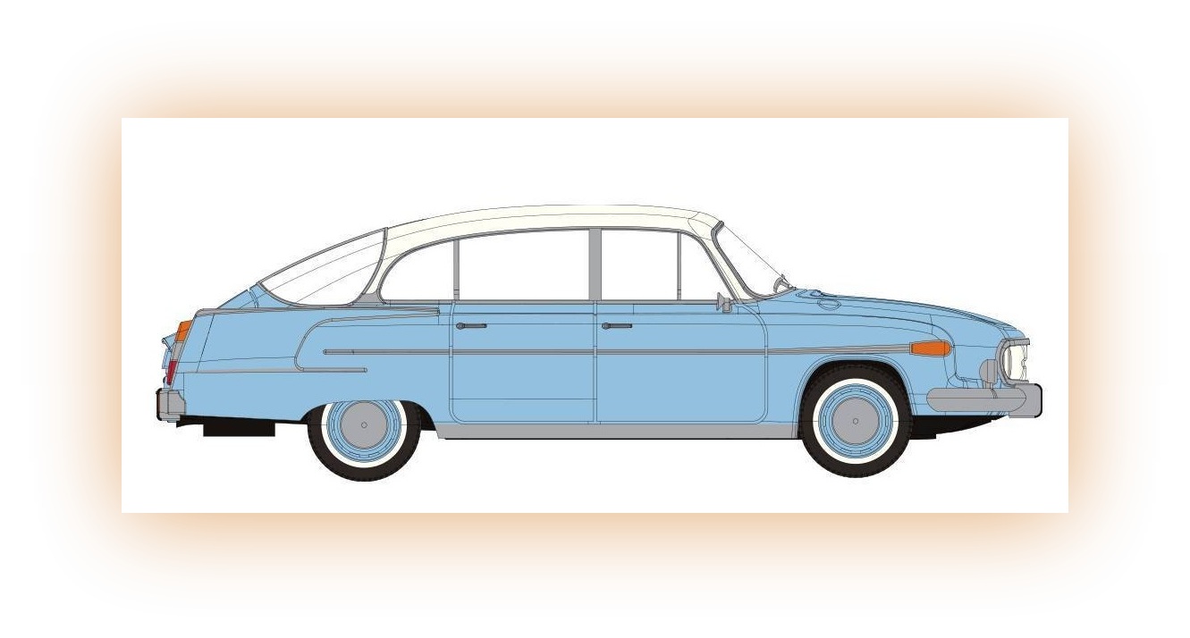 BREKINA 27327 H0 - Tatra 603-2, světle modrá 1963