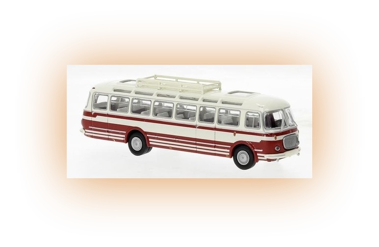 BREKINA 58237 H0 - AUTOBUS Škoda 706 RTO Lux 1964, BÍLÁ S ČERVENOU