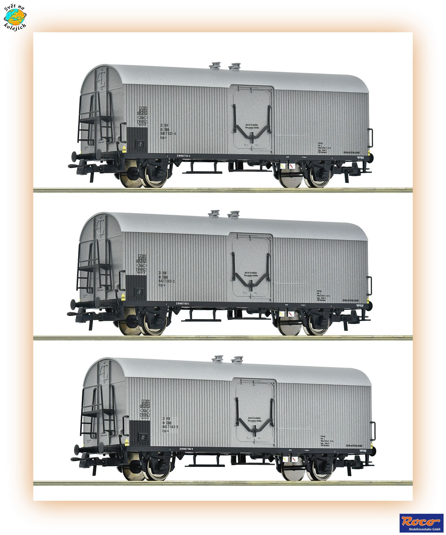 ROCO 6600140 H0 - SET NÁKLADNÍCH VOZŮ Icrs-v, ÖBB