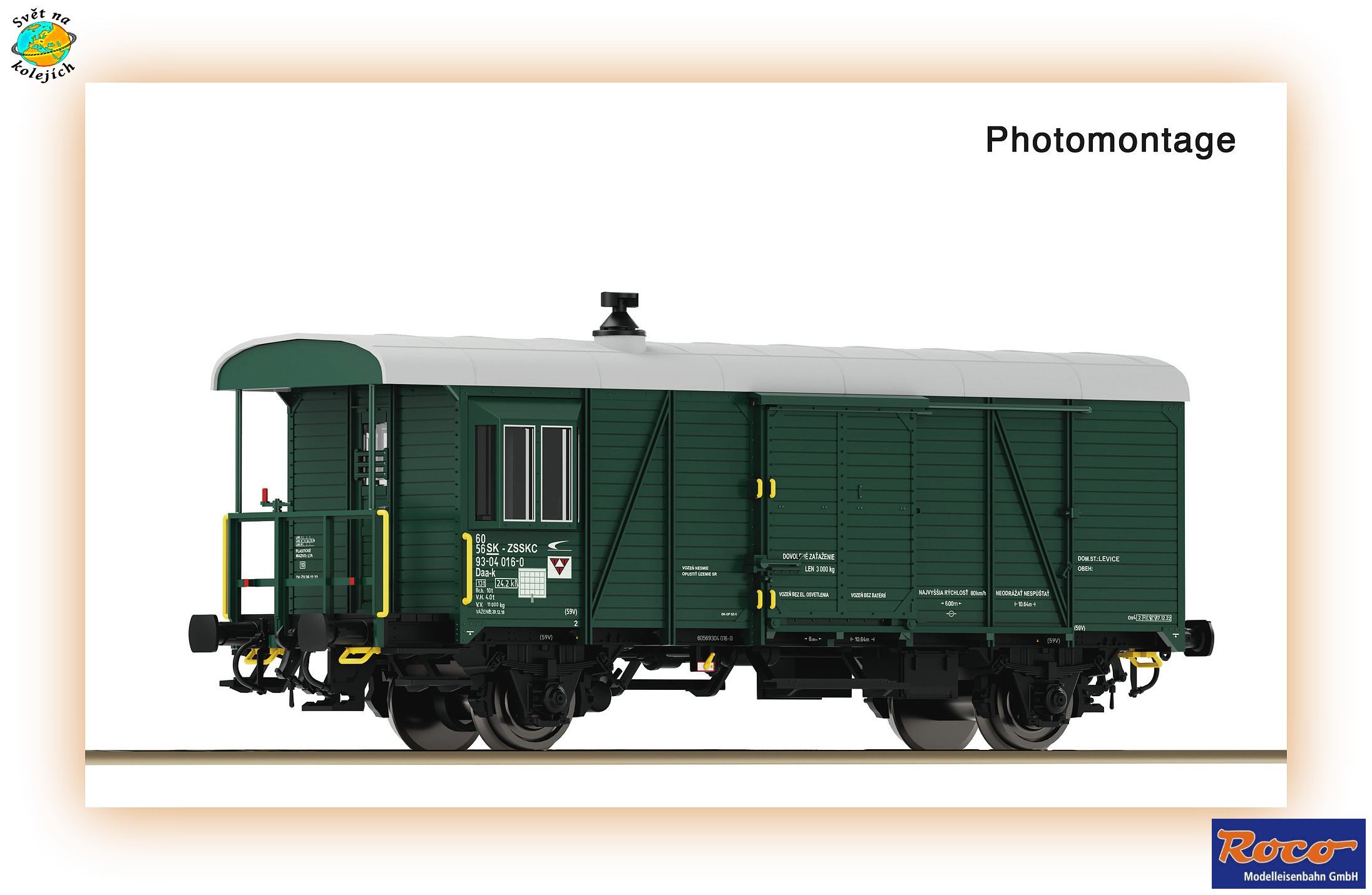 ROCO 6680044 TT - SLUŽEBNÍ VŮZ TYPU Daa-k, ZSSK Cargo