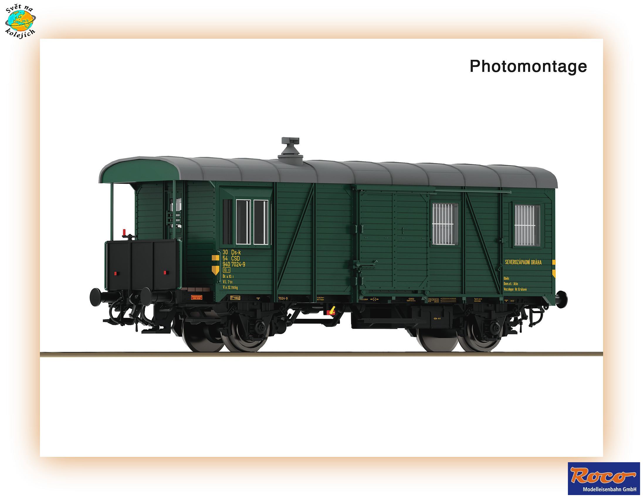 ROCO 6690042 TT - SLUŽEBNÍ VŮZ TYPU Ds-k, ČSD OSVĚTLENÍ