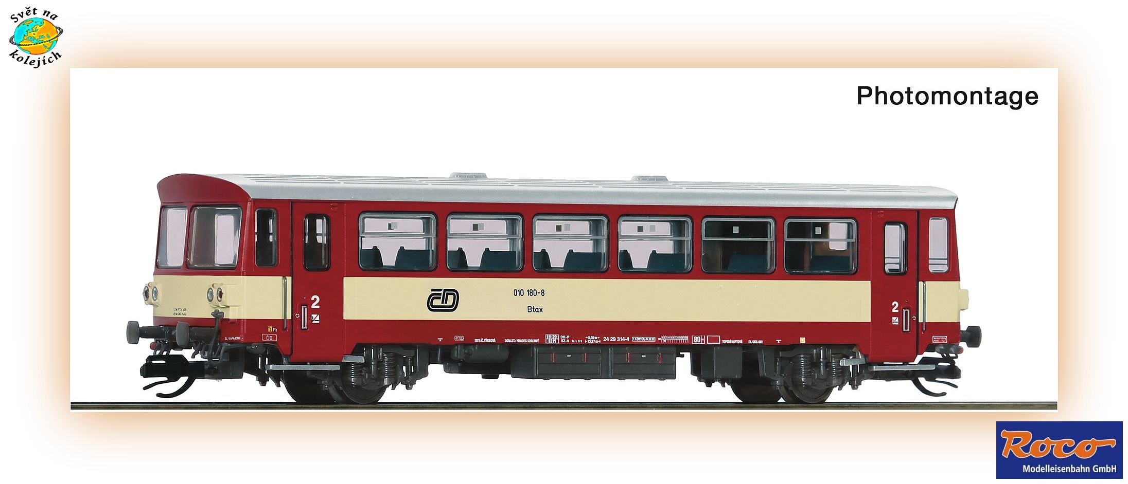 ROCO 7790014 TT -  PŘÍPOJNÝ VŮZ Btax, ČD OSVĚTLENÍ