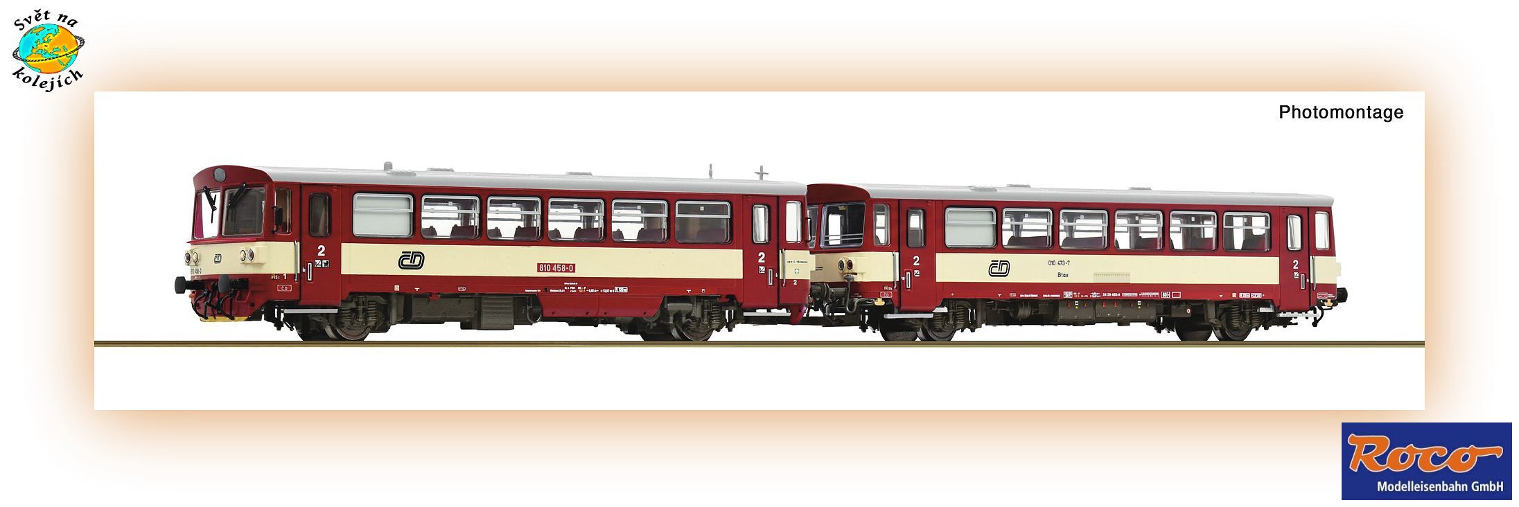 ROCO 7790013  TT - MOTOROVÝ VŮZ 810 458-0 + PŘÍPOJNÝ VŮZ Btax, ČD DIGITÁL ZVUK