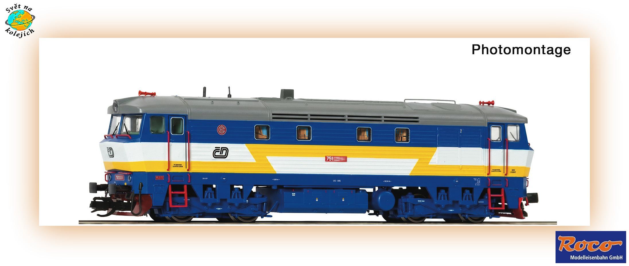 ROCO 7380039 TT - DIESELOVÁ LOKOMOTIVA 751 372-4, ČD
