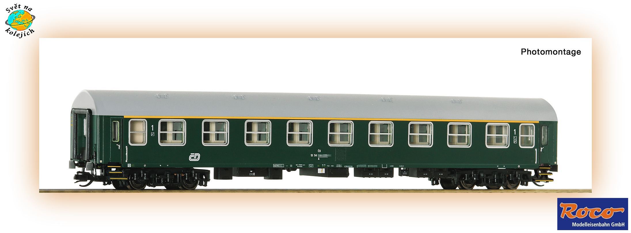 ROCO 6280066 TT - OSOBNÍ VŮZ 1.třídy typ Y/B-70 typ A, ČD