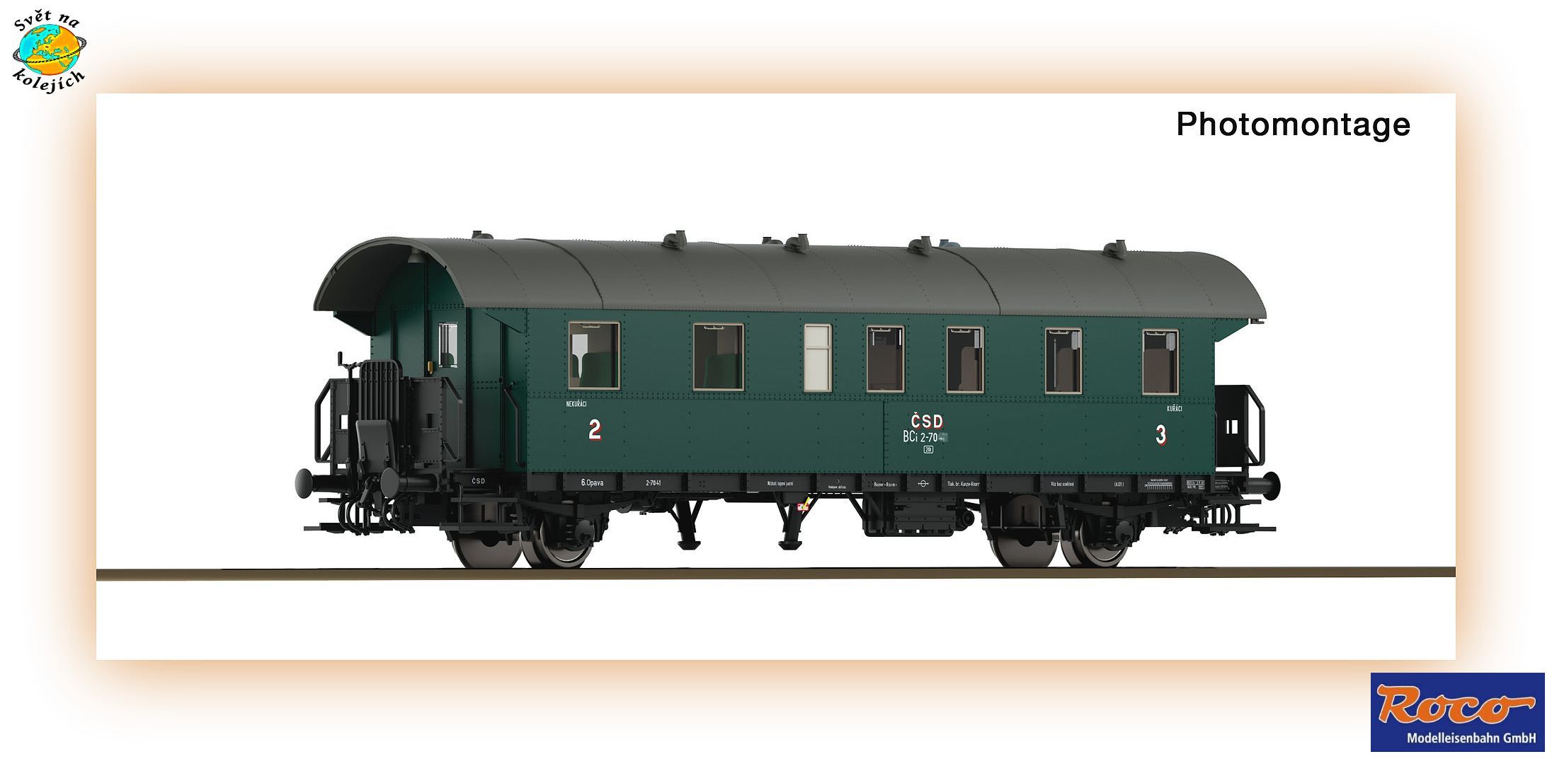 ROCO 6280074 TT - OSOBNÍ VŮZ 2./3. třídy, typ BCi, ČSD