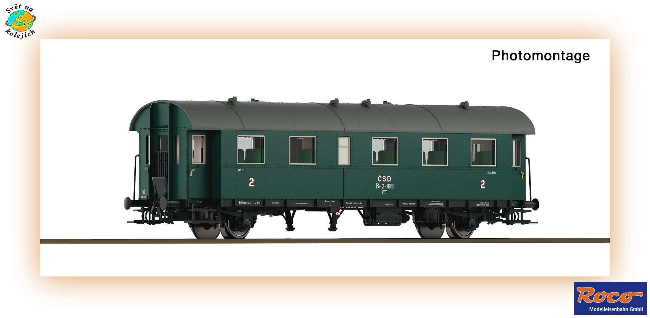 ROCO 6280073 TT - OSOBNÍ VŮZ 2.třídy, typ Be, ČSD