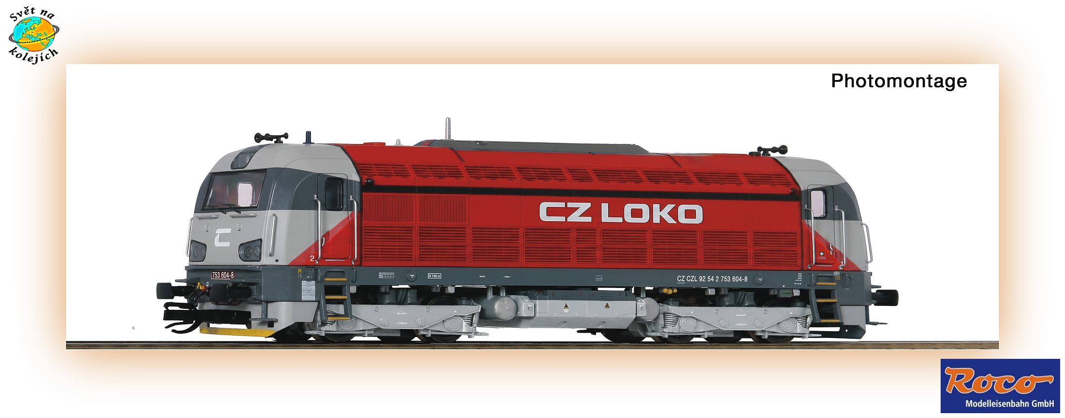 ROCO 7390038 TT - DIESELOVÁ LOKOMOTIVA 753 604-8, CZ LOKO DIGITÁL ZVUK