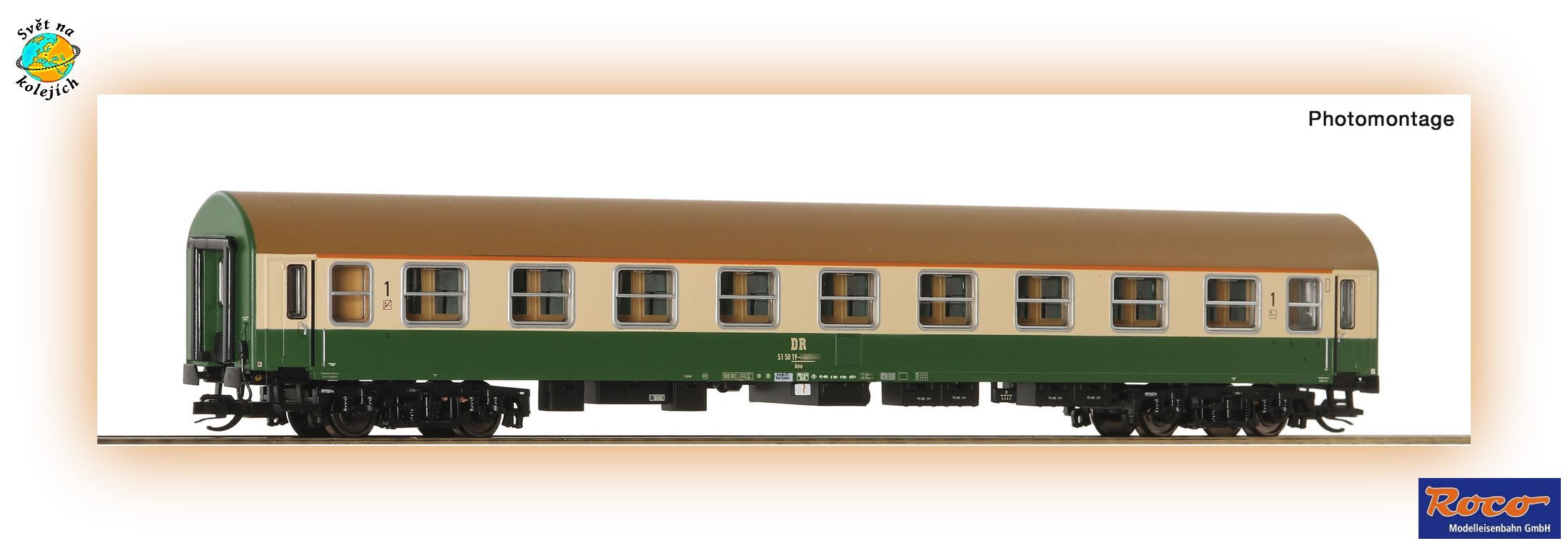 ROCO 6280030 TT - OSOBNÍ VŮZ 1.třídy Ame Y/B 70, DR