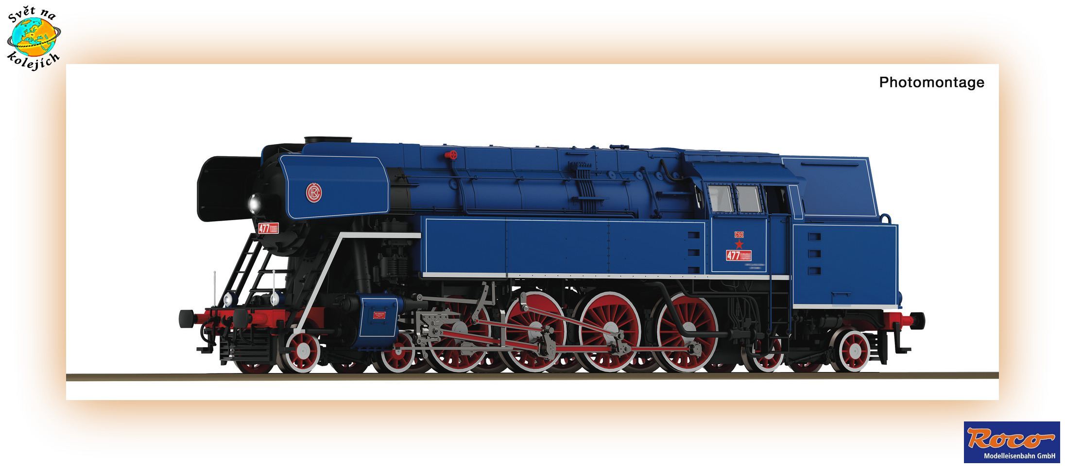 ROCO 7100035 H0 - PARNÍ LOKOMOTIVA "PAPOUŠEK" 477.0  DLOUHÉ VANY , ČSD