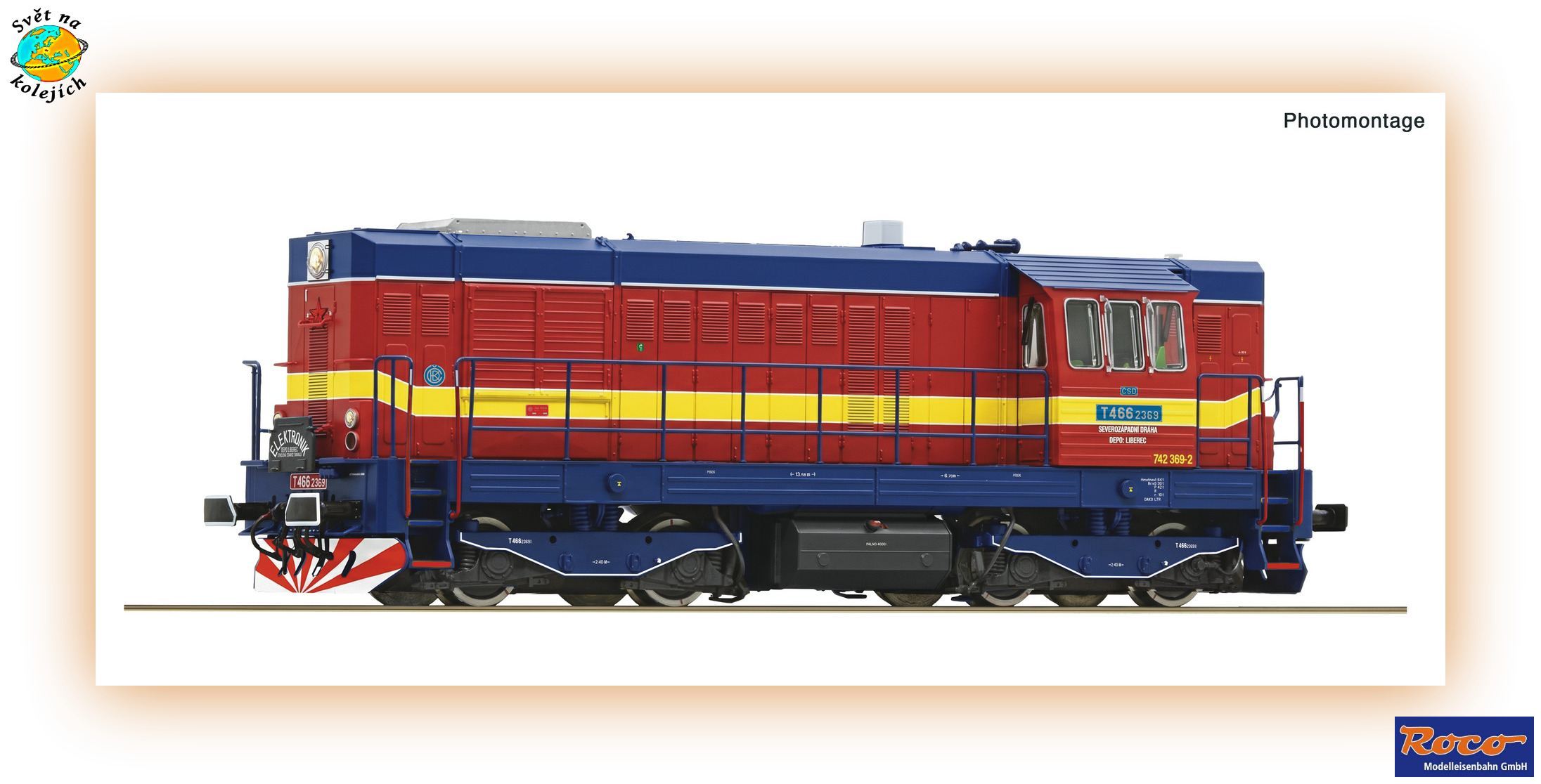 ROCO 7310134 H0 - DIESELOVÁ LOK. "T 466.2369 „ELEKTRONIK“, ČSD DIGITÁL ZVUK