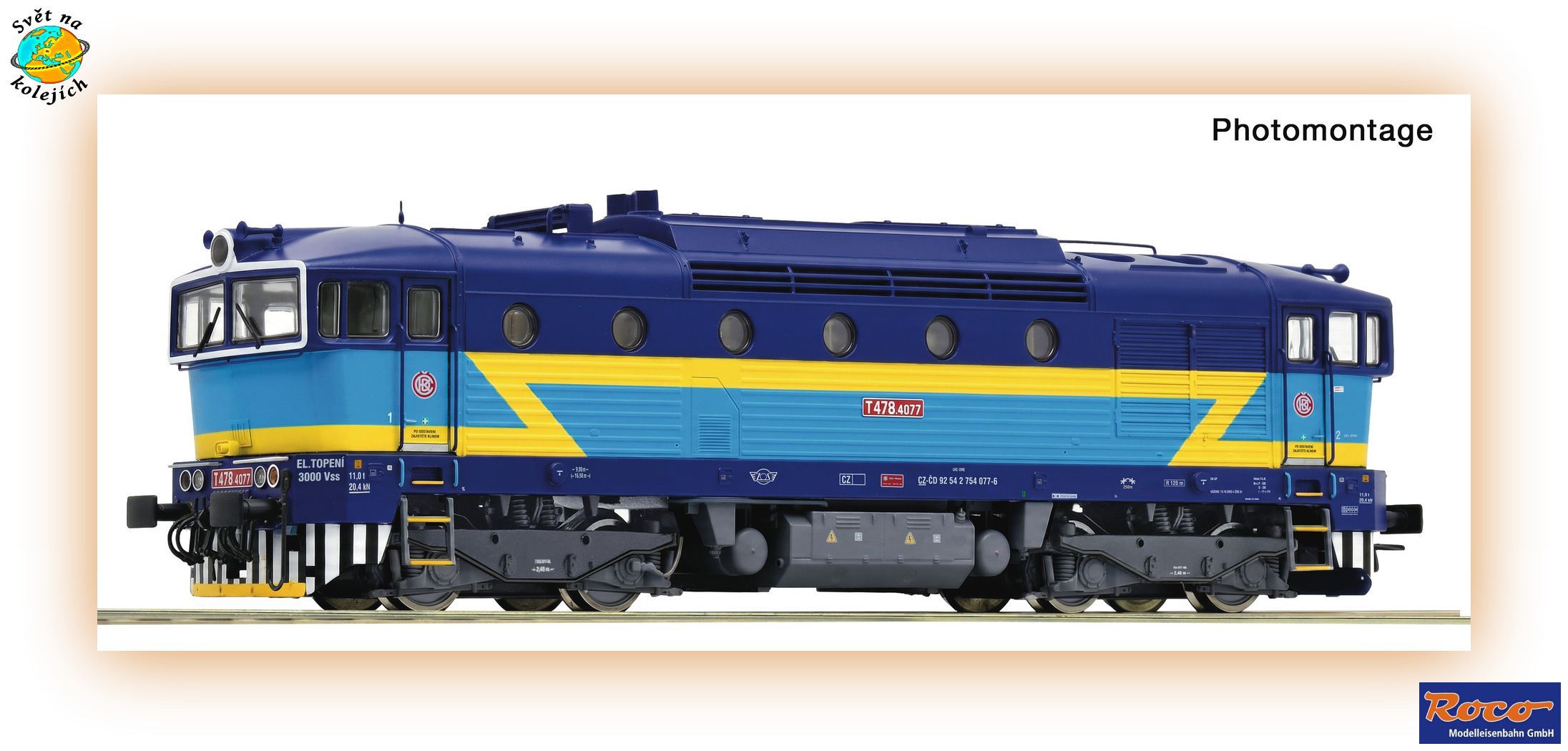 ROCO 7310141 H0 - DIESELOVÁ LOK. "BREJLOVEC" 754 077-6, ČD  DIGITÁL ZVUK
