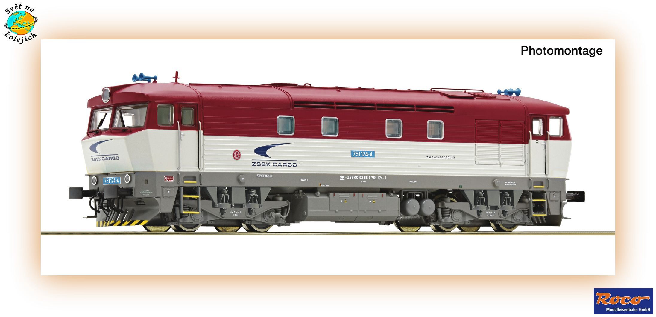 ROCO 7310150 H0 - DIESELOVÁ LOK. "BARDOTKA" 751 174-4, ZSSK Cargo DIGITÁL ZVUK