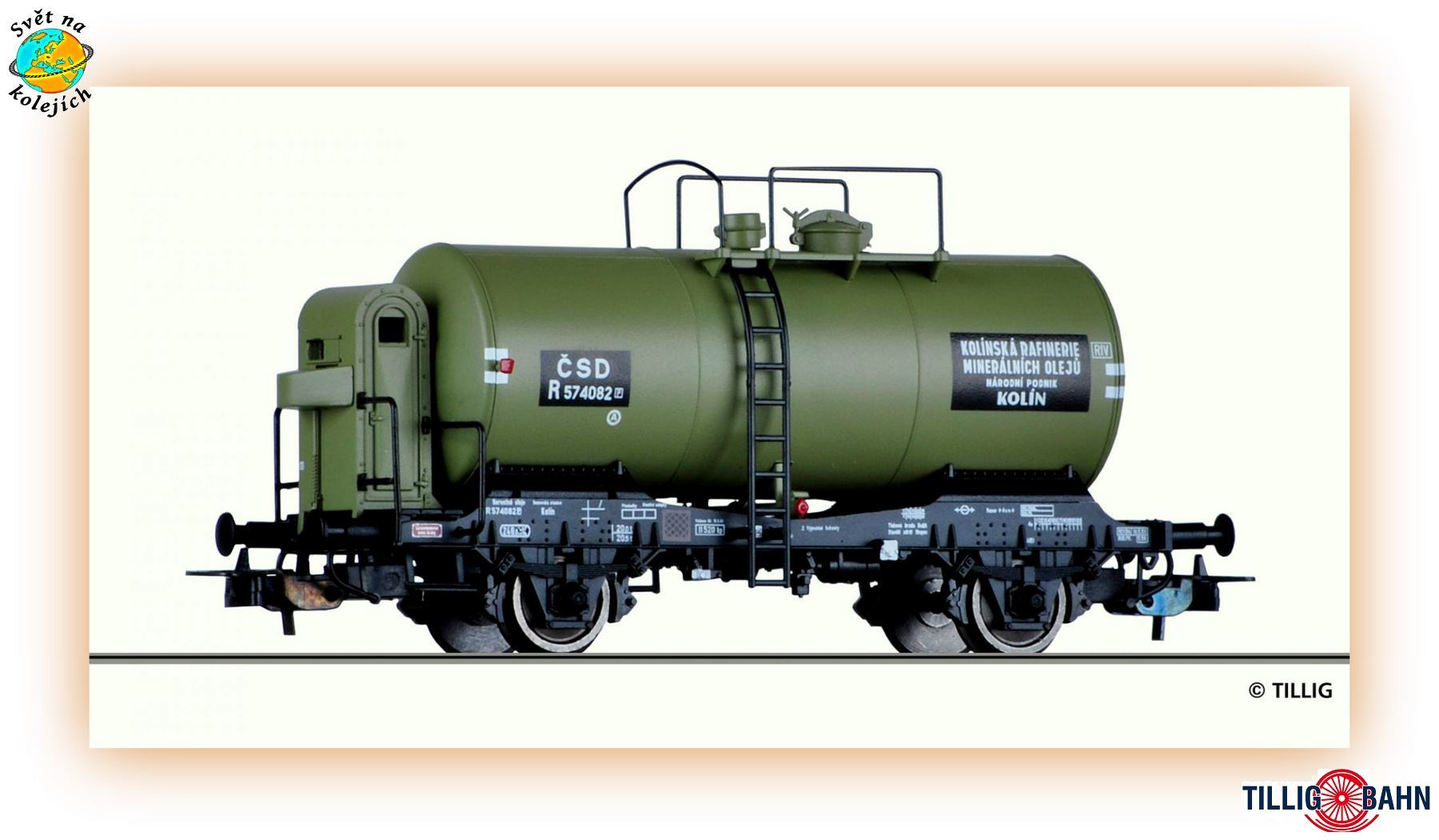 TILLIG 76742 H0 - KOTLOVÝ VŮZ R " KOLÍNSKÁ RAFINERIE ", ČSD
