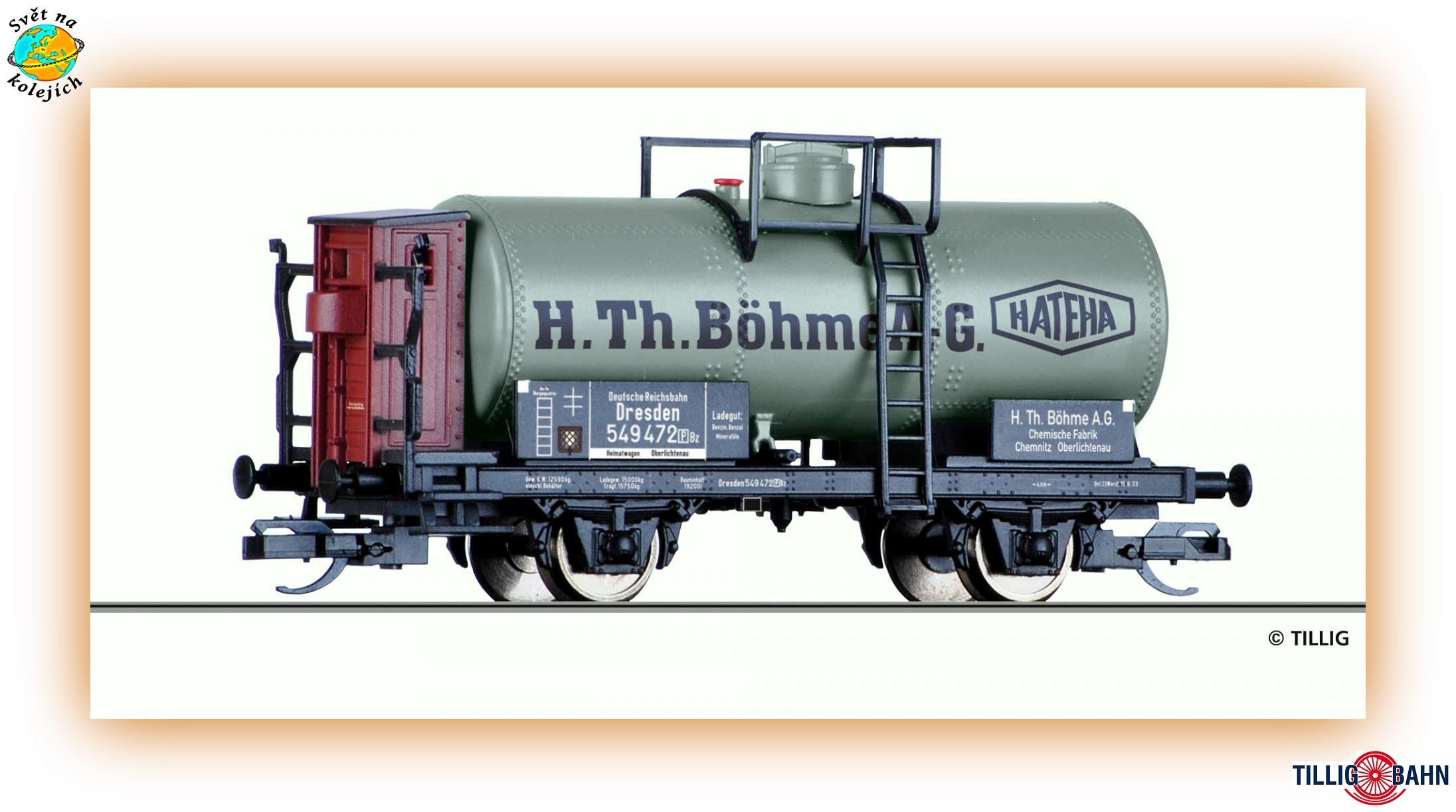 TILLIG 95860 TT - KOTLOVÝ VŮZ "H. Th. Böhme AG", DRG