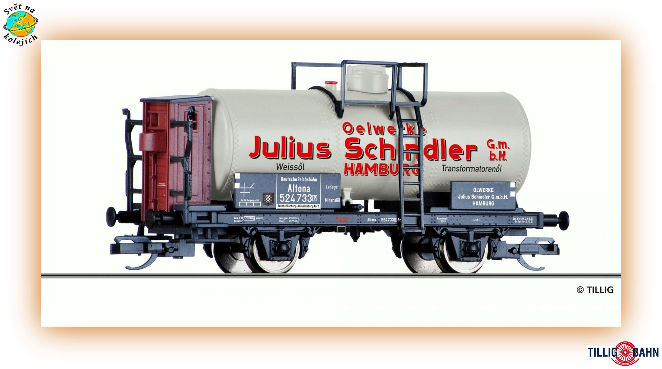 TILLIG 95859 TT - KOTLOVÝ VŮZ "Ölwerke Julius Schindler", DRG