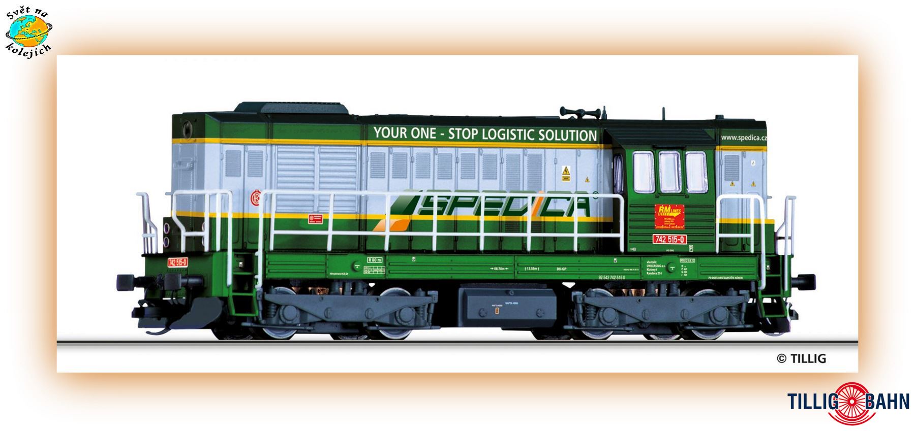 TILLIG 02763 TT - DIESELOVÁ LOK. SPEDICA "KOCOUR", RM Lines a.s. (CZ) 