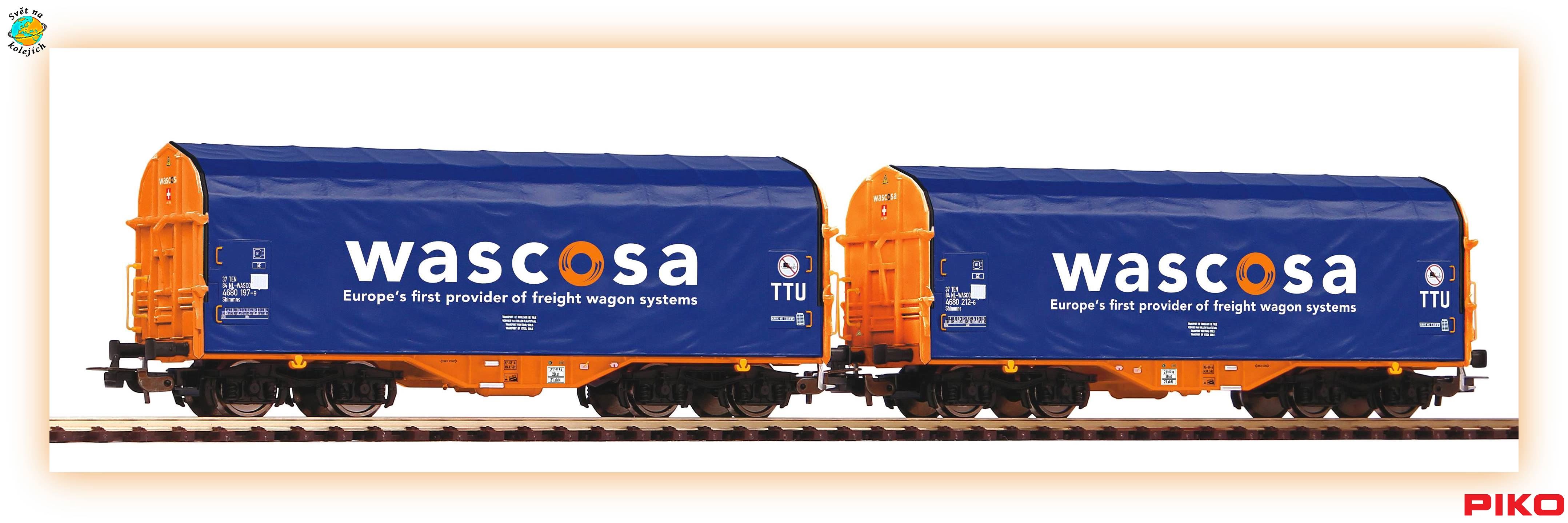 PIKO 58396 HO - SET NÁKLADNÍCH VOZŮ "Wascosa", SBB