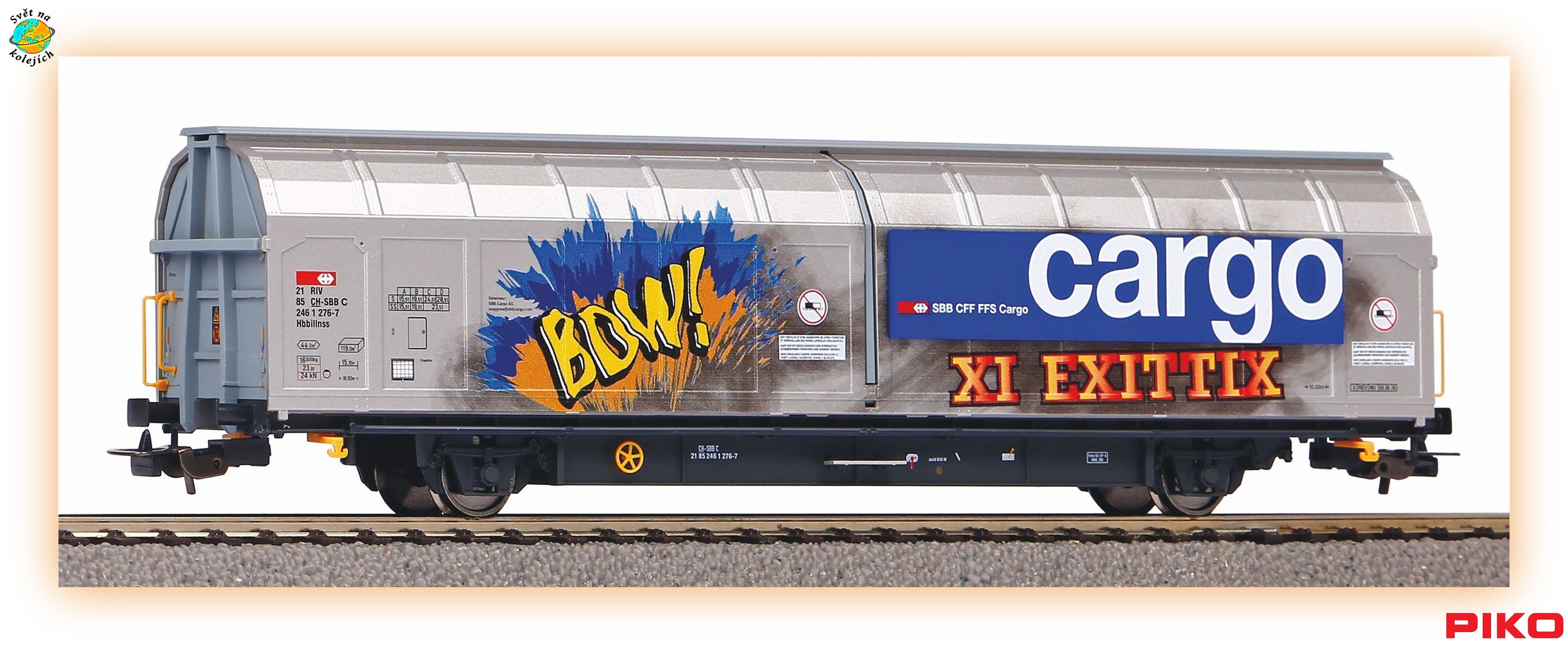 PIKO 58985 HO - NÁKLADNÍ VŮZ S GRAFFITI Hbbillnss, SBB