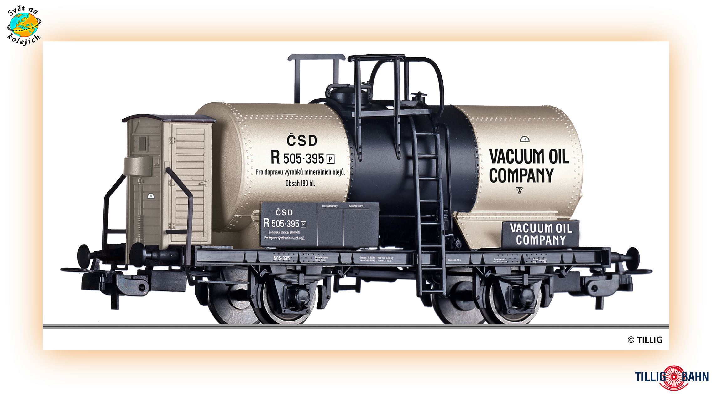 TILLIG 76793 H0 - KOTLOVÝ VŮZ  "VACUUM OIL COMPANY", ČSD