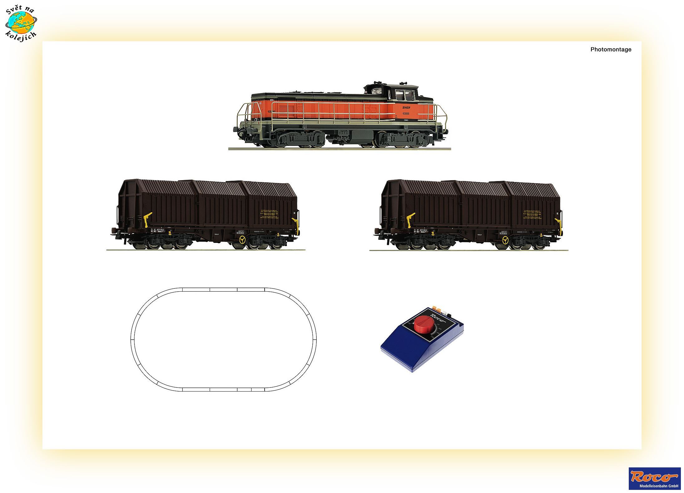 ROCO 51335 HO - ANALOGOVÝ START SET S DIESELOVOU LOK. BB 63000, SNCF